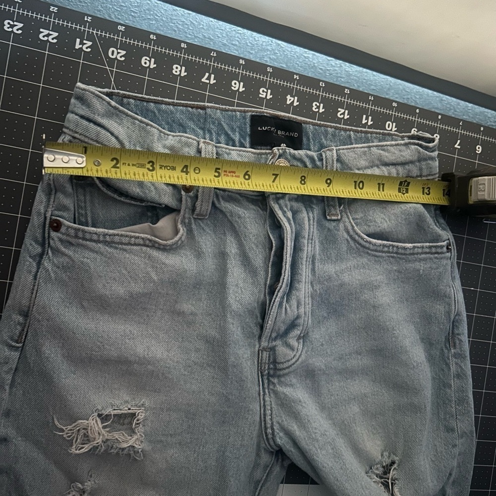 Lucky Brand Light Blue Ripped Straight Leg Jeans - Picture 3 of 9